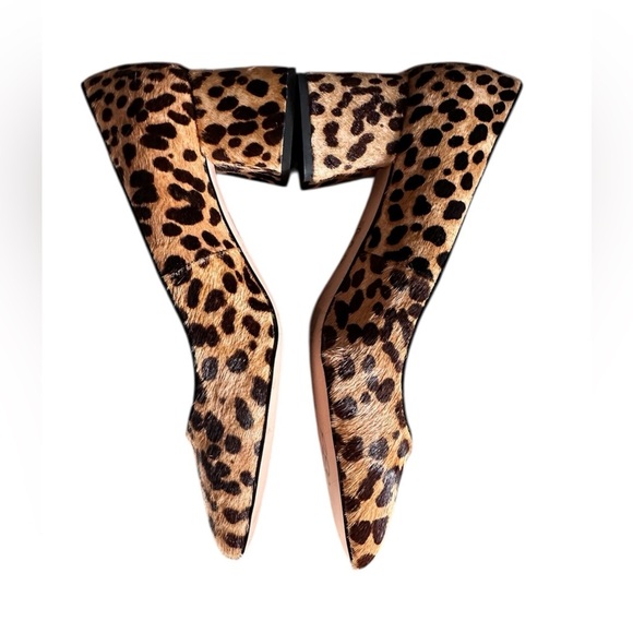 J.Crew Leopard Print Calf Hair Block Heel Pumps Women’s Size 7.5 - Picture 3 of 7